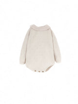 ［Popelin］Knitted romper suit with frilled collar / Mod.5.1 Off-white