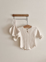 Milk knit rompers