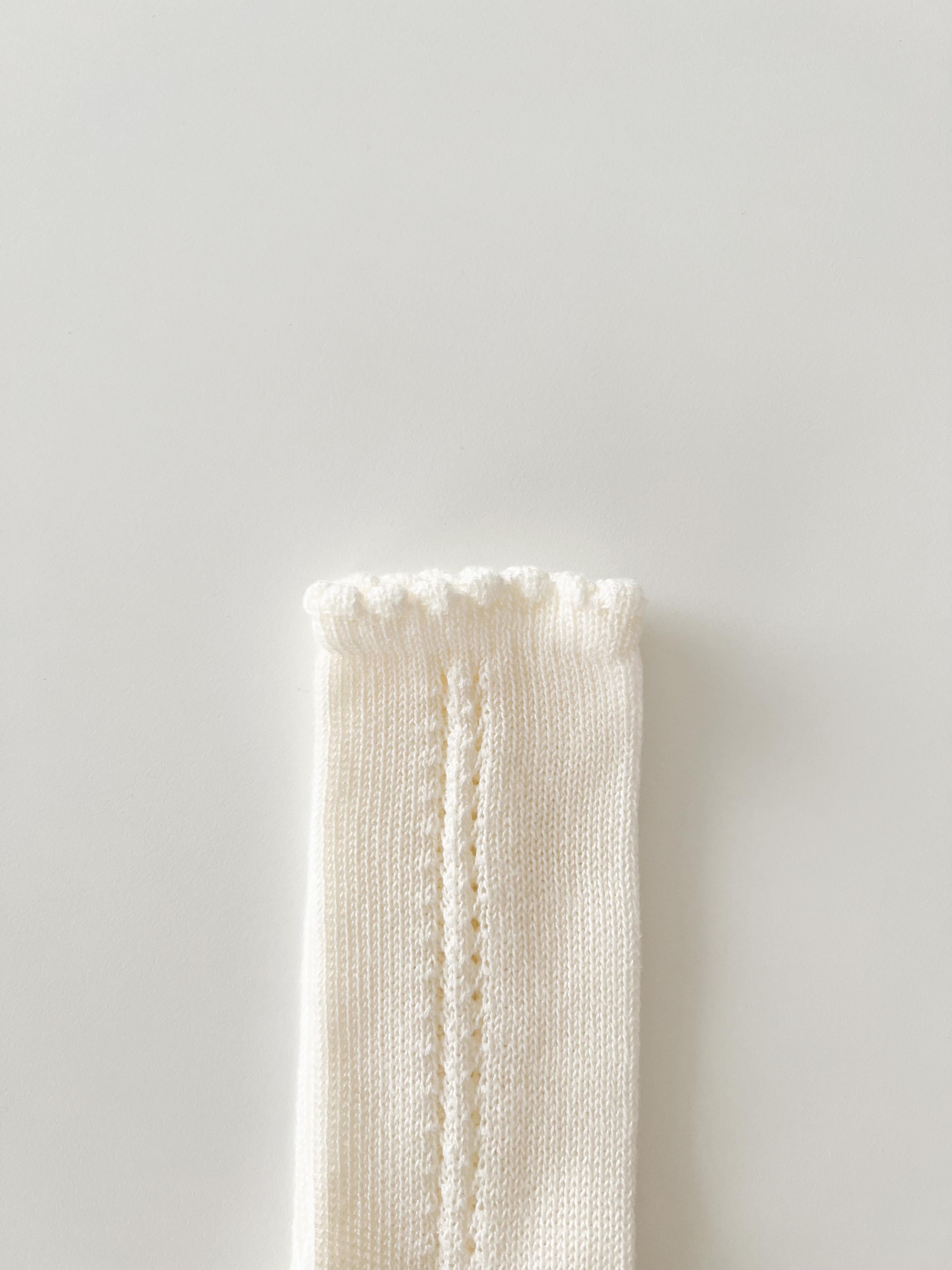 ［condor］Side openwork perle knee high socks