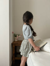 Eyelet puff knit tops