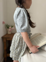 Eyelet puff knit tops