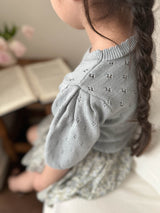 Eyelet puff knit tops