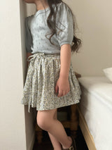 Eyelet puff knit tops