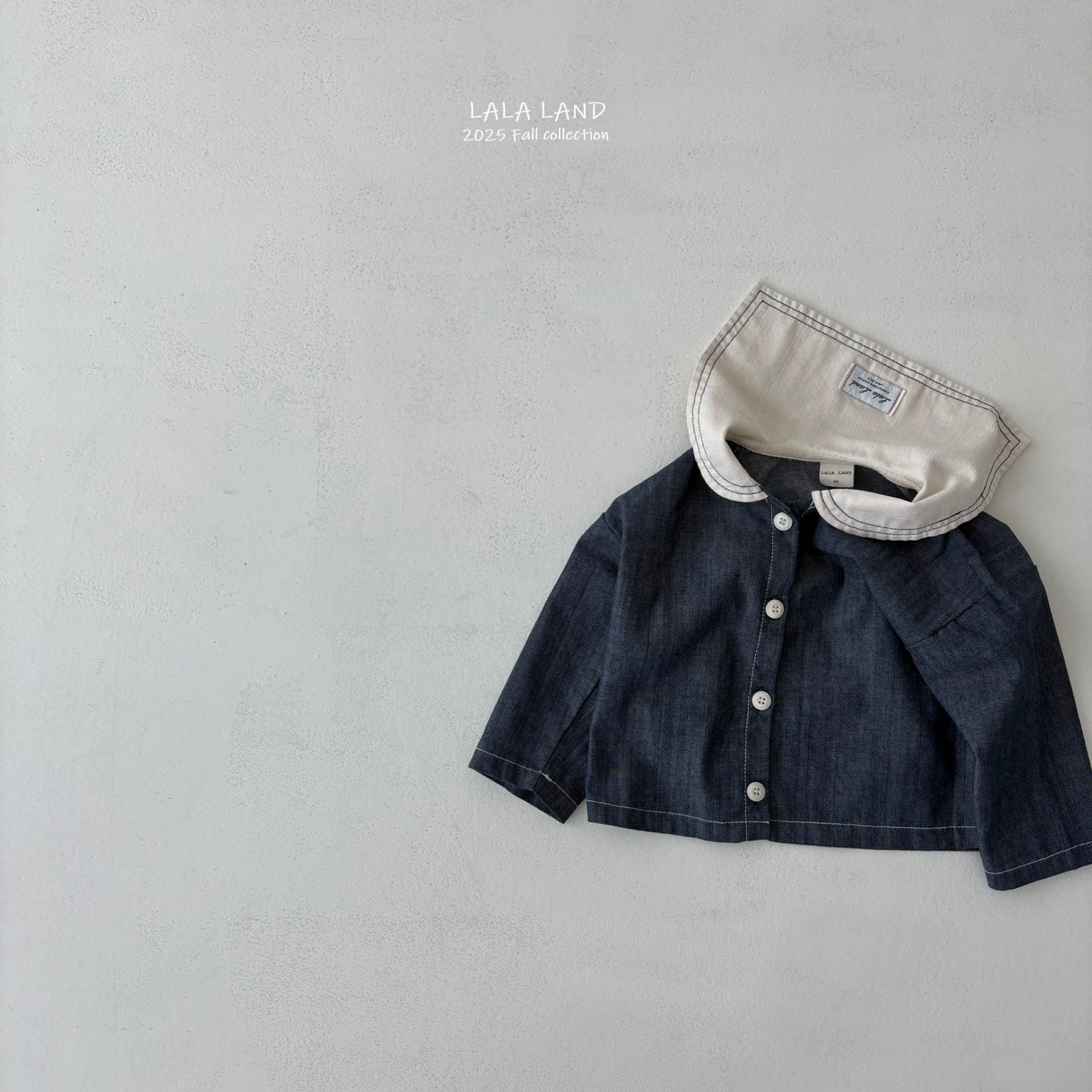 ［Lala land］Stitch sailor denim shirt (kids)