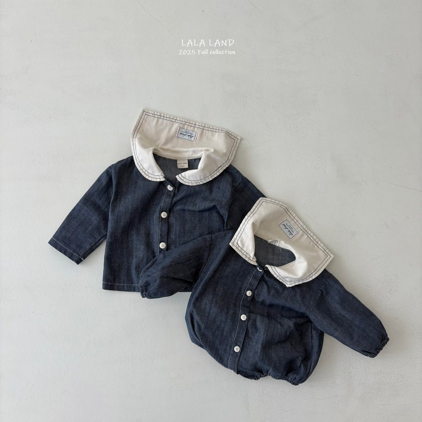 ［Lala land］Stitch sailor denim shirt (kids)