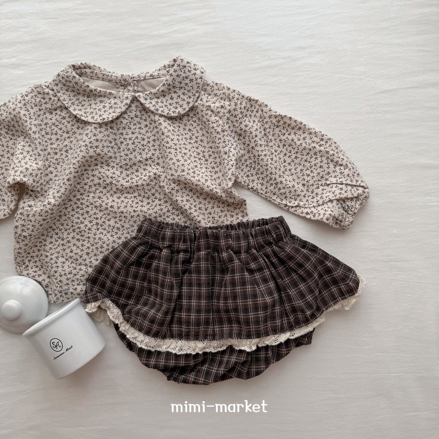 ［mimi market］Check lace cancan bloomer