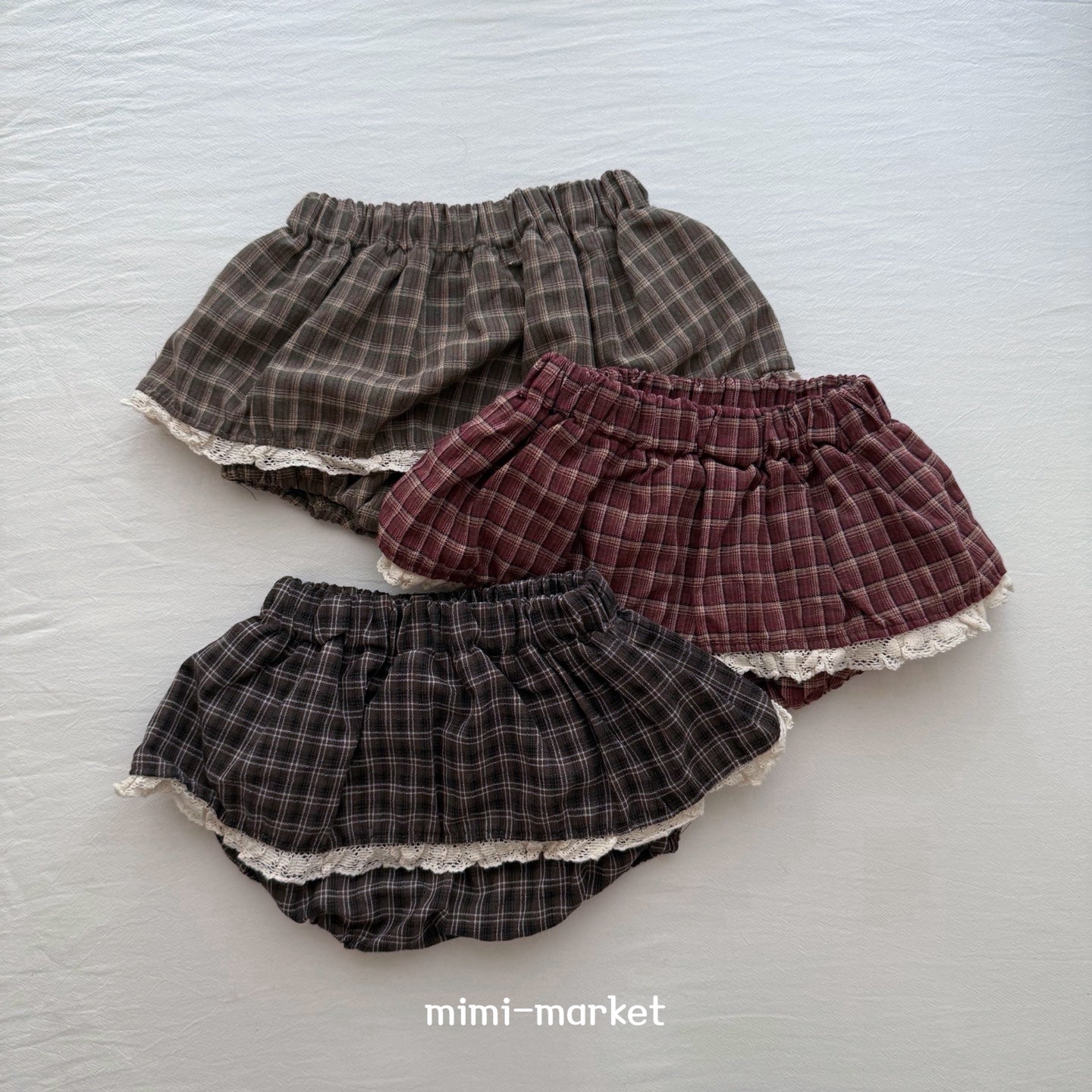 ［mimi market］Check lace cancan bloomer