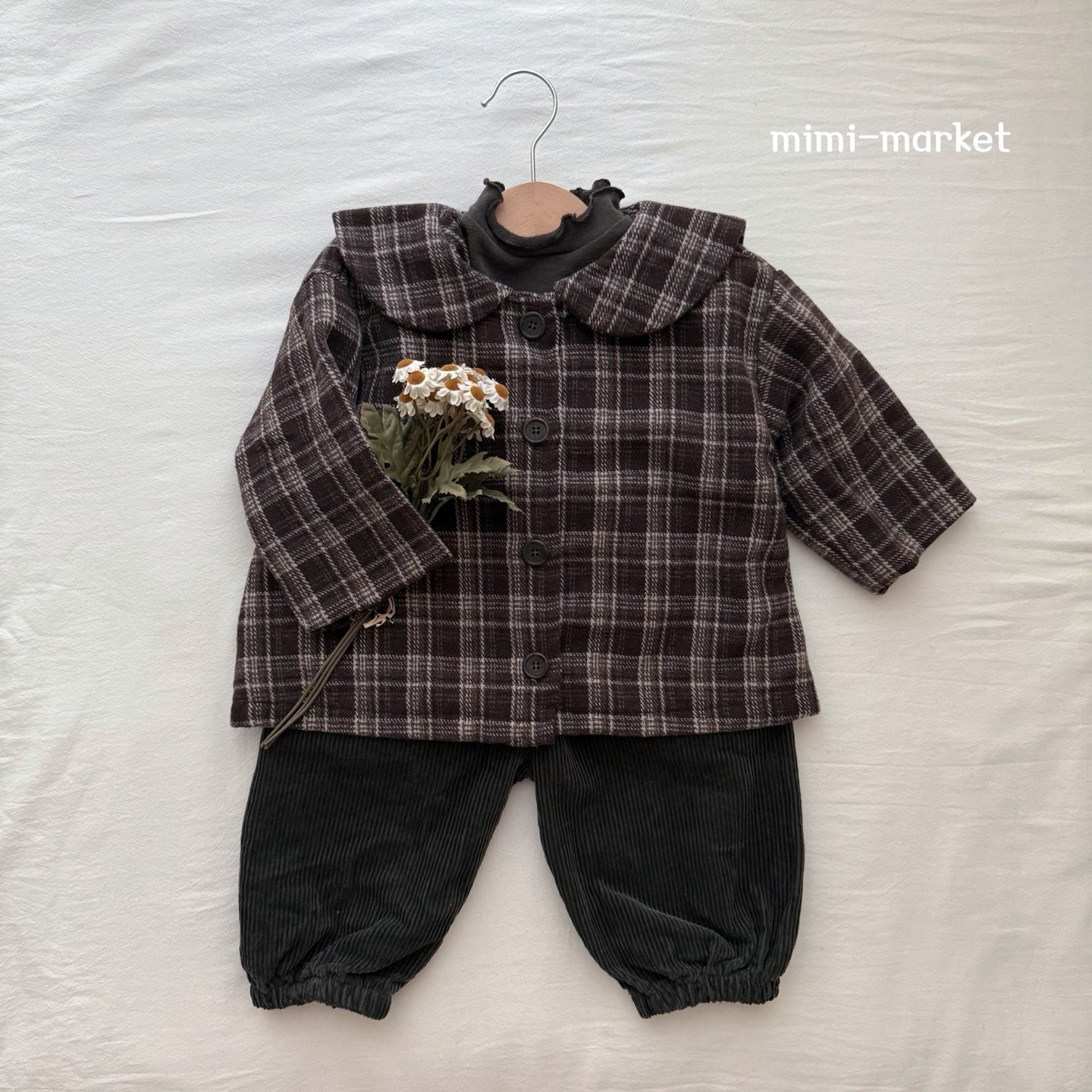 ［mimi market］Sailor check coat