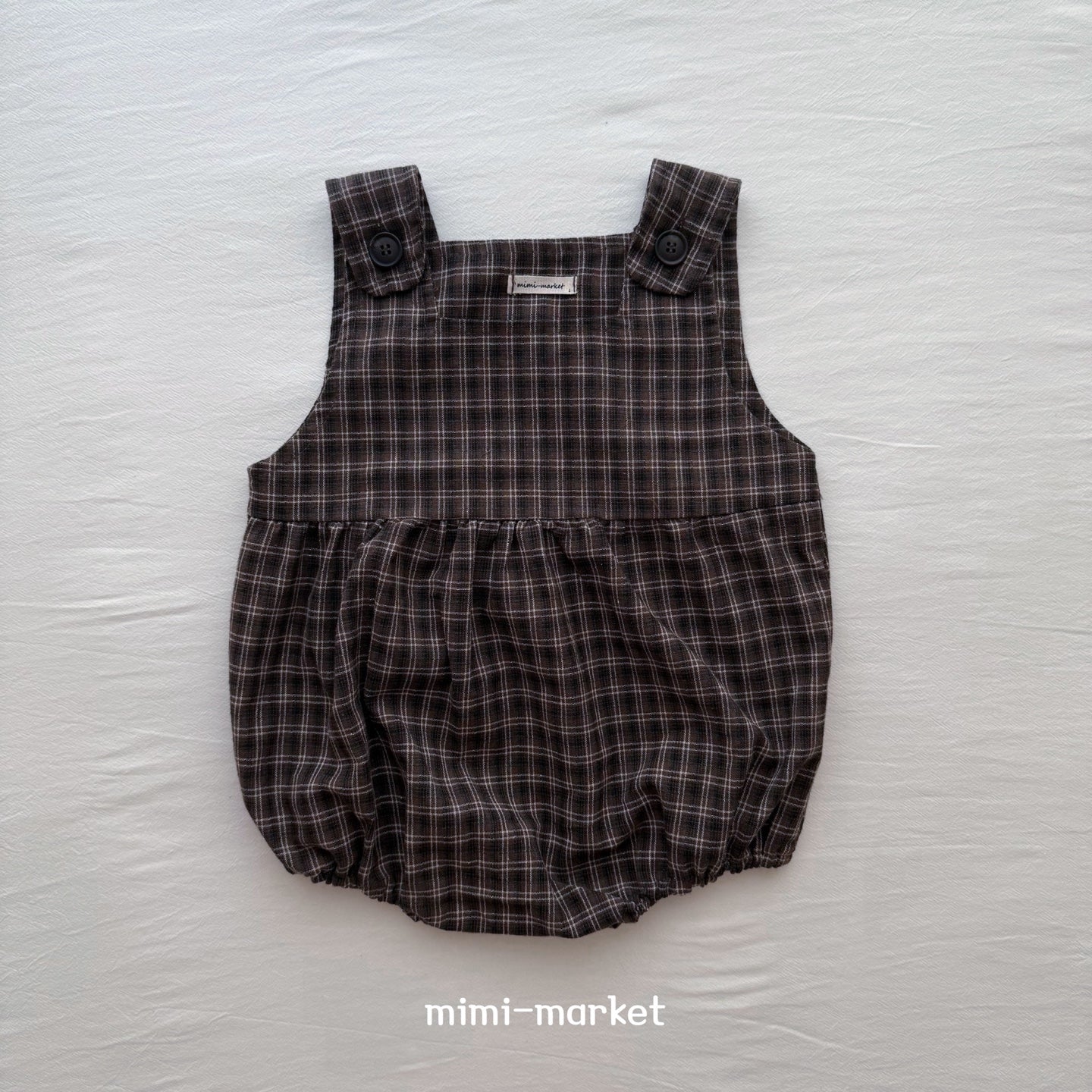 ［mimi market］Check suspender rompers