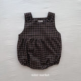 ［mimi market］Check suspender rompers