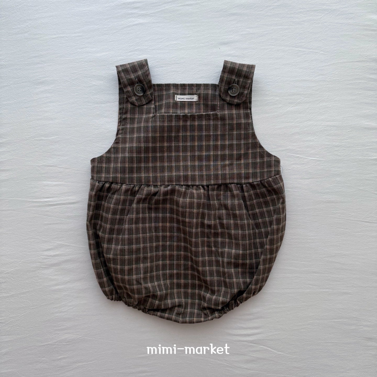 ［mimi market］Check suspender rompers