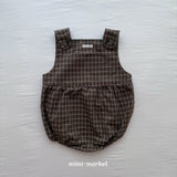 ［mimi market］Check suspender rompers
