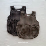 ［mimi market］Check suspender rompers