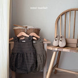 ［mimi market］Check suspender rompers