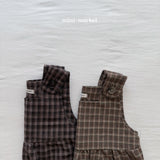 ［mimi market］Check suspender rompers