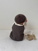 ［mimi market］Check suspender rompers