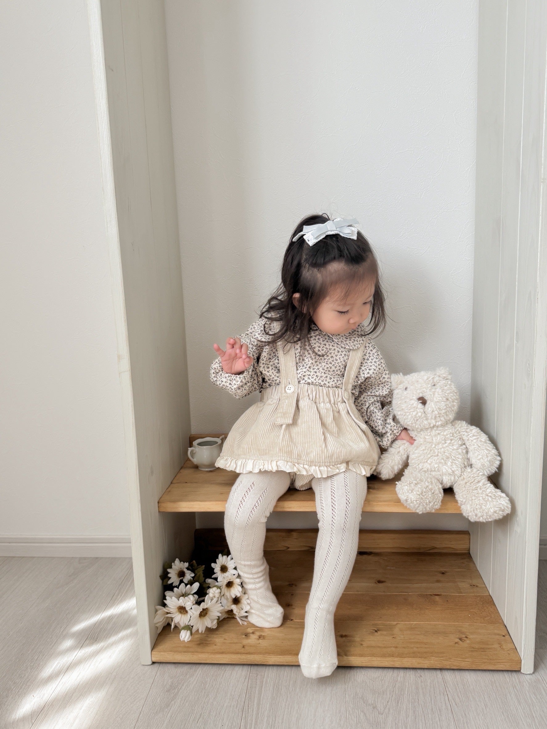 ［mimi market］Corduroy frill cancan skirt