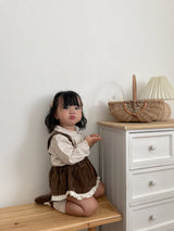 ［mimi market］Corduroy frill cancan skirt