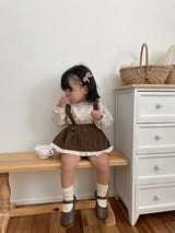 ［mimi market］Corduroy frill cancan skirt