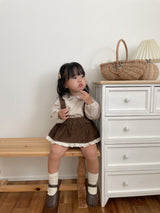 ［mimi market］Corduroy frill cancan skirt