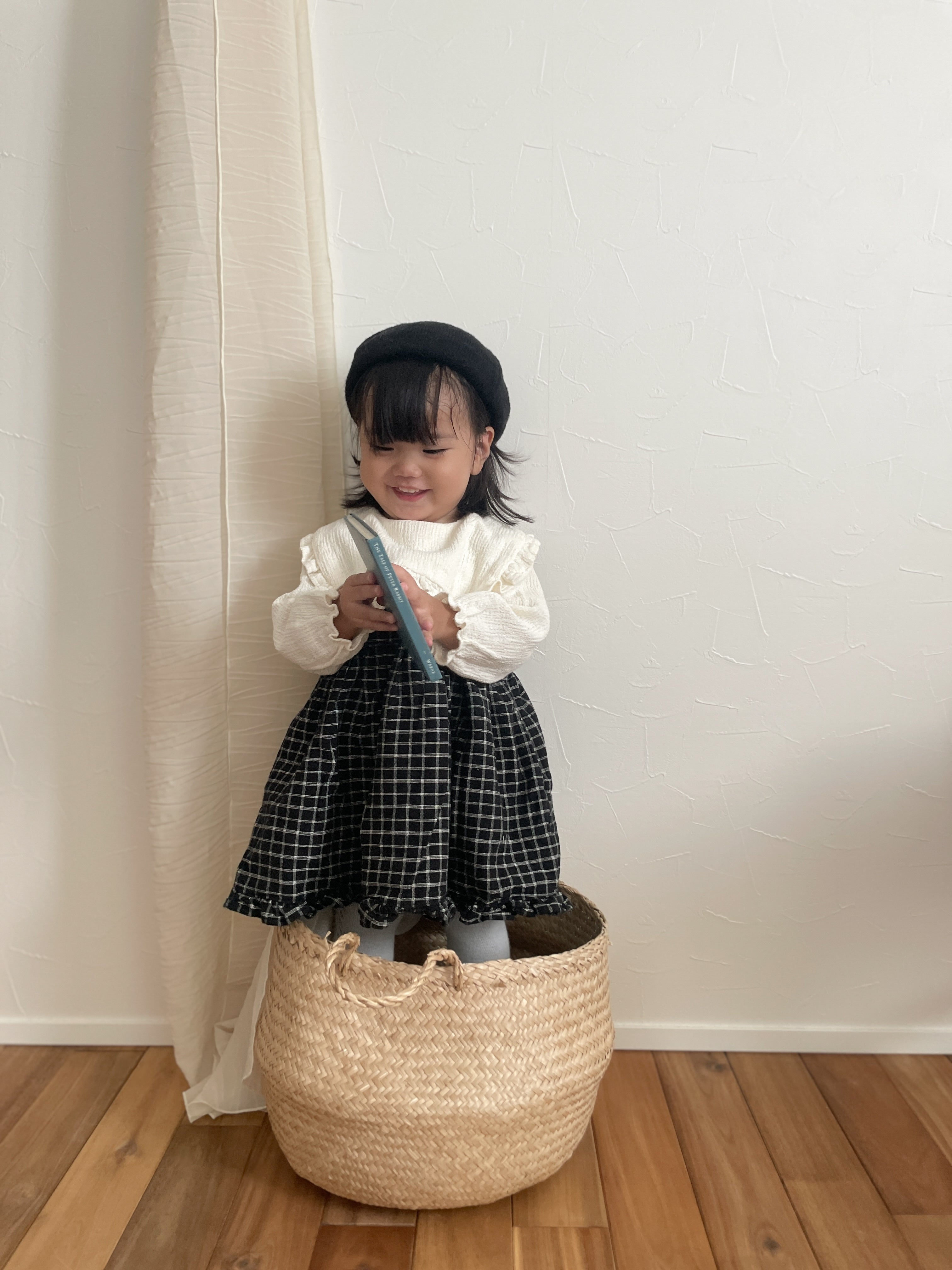 ［mimi market］Check frill one-piece