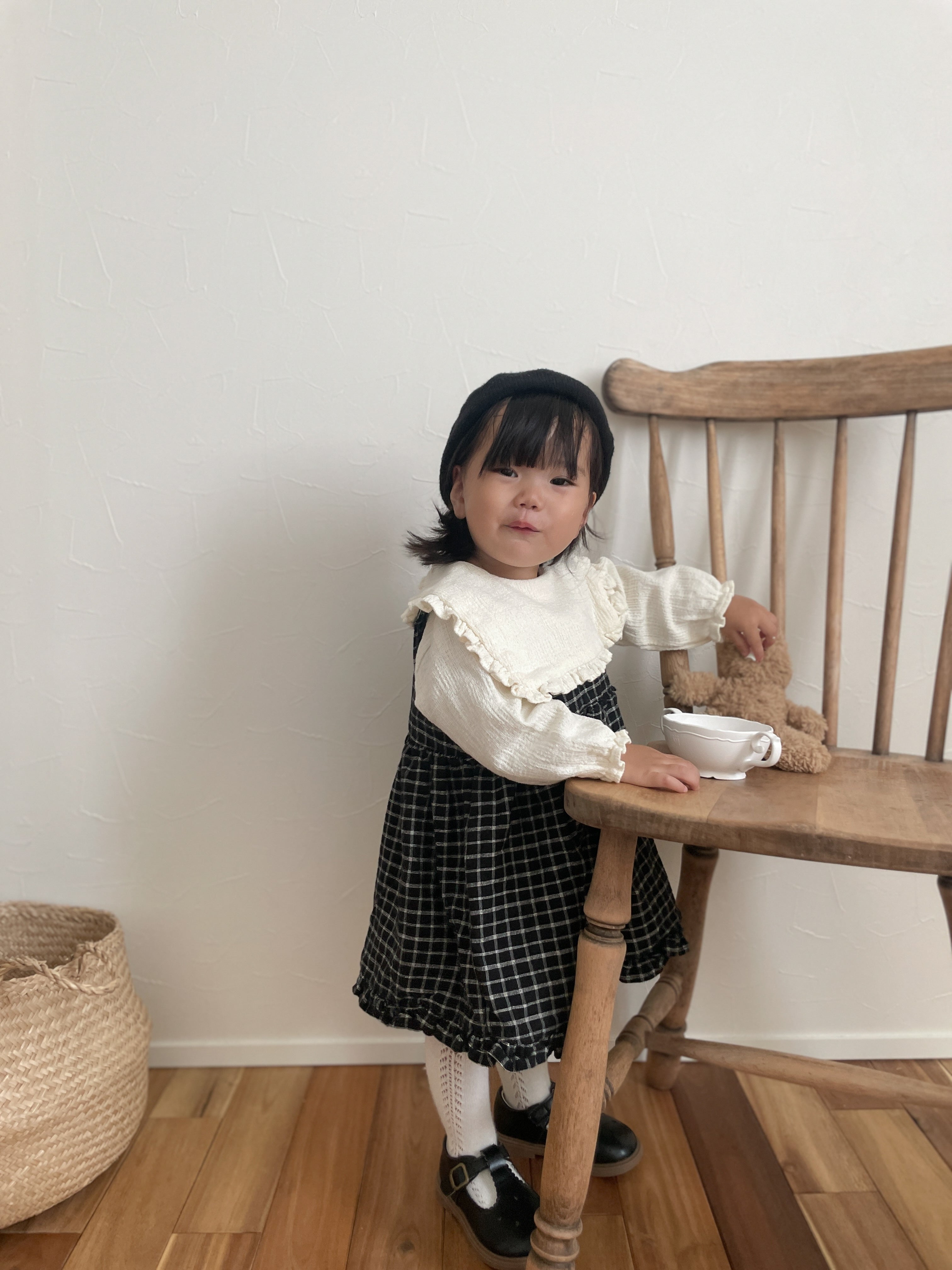 ［mimi market］Check frill one-piece