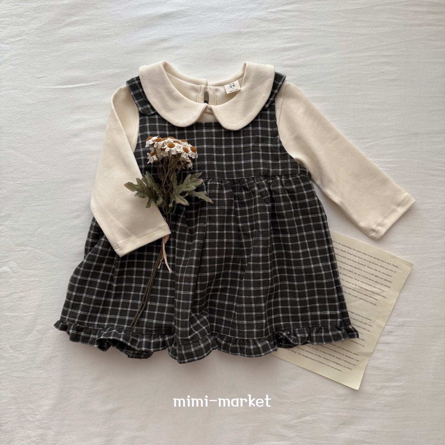 ［mimi market］Check frill one-piece
