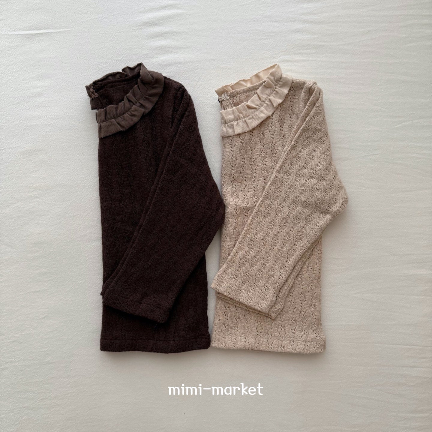 ［mimi market］Frill jacquard tops
