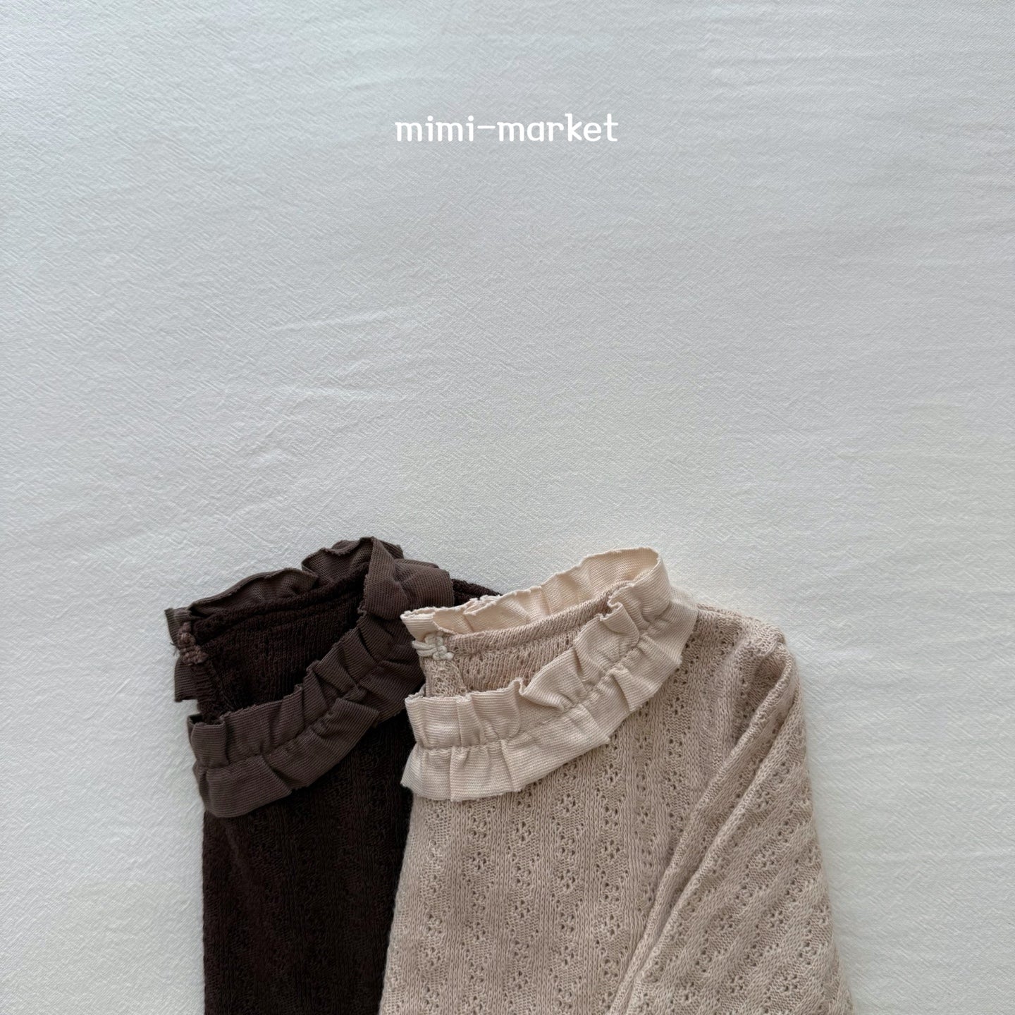 ［mimi market］Frill jacquard tops
