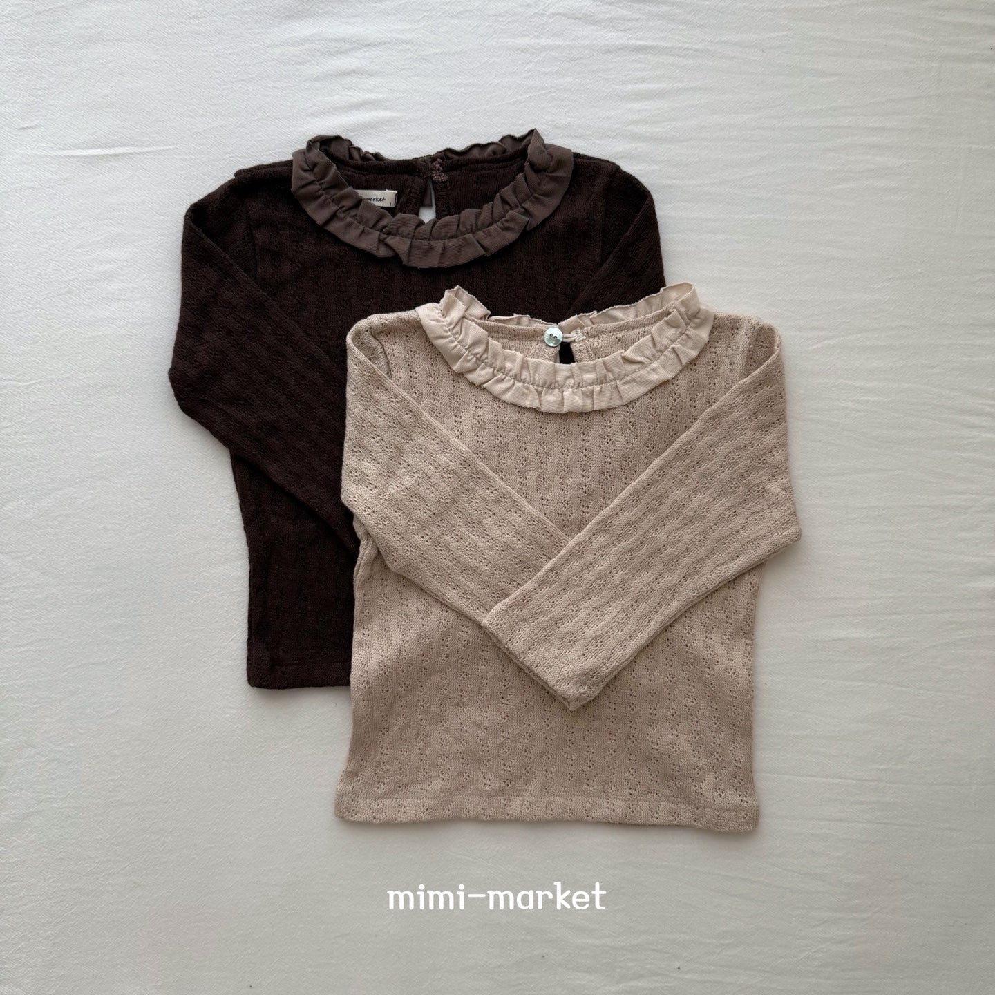［mimi market］Frill jacquard tops