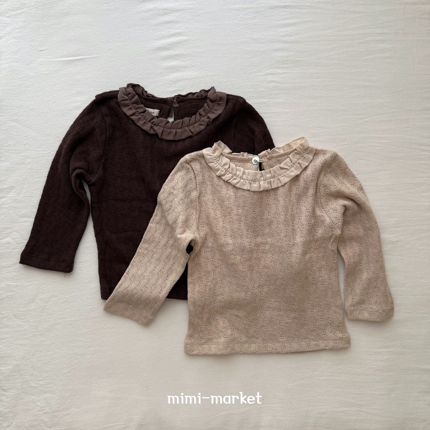 ［mimi market］Frill jacquard tops