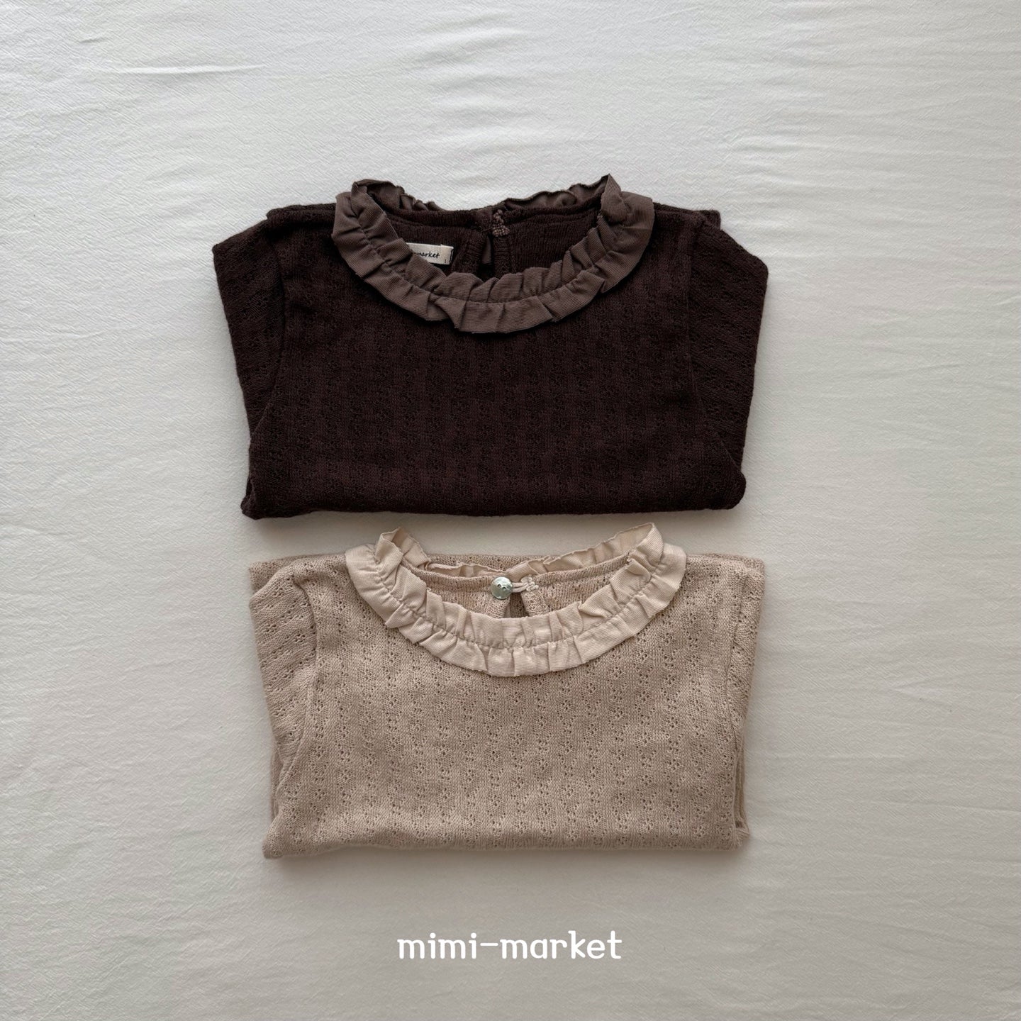［mimi market］Frill jacquard tops