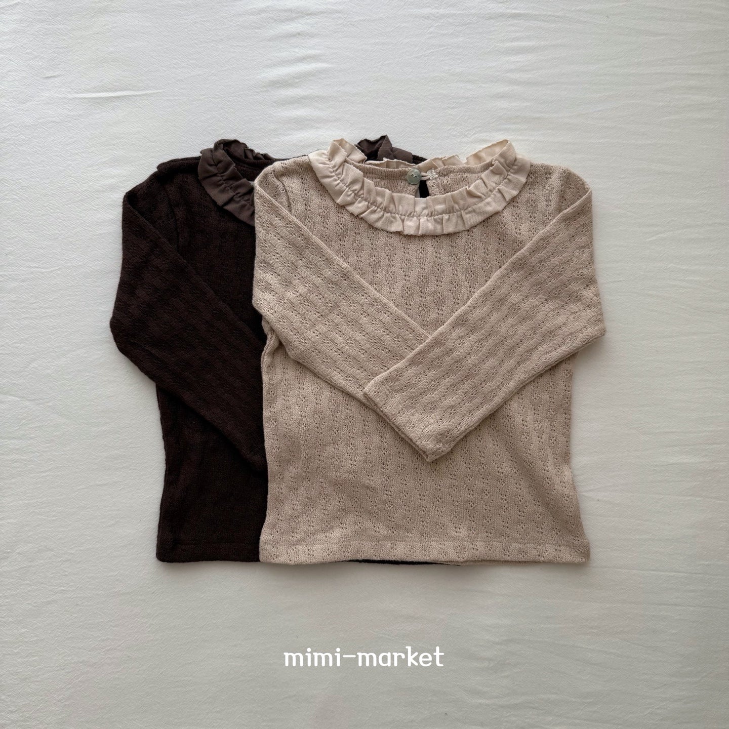 ［mimi market］Frill jacquard tops