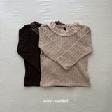 ［mimi market］Frill jacquard tops