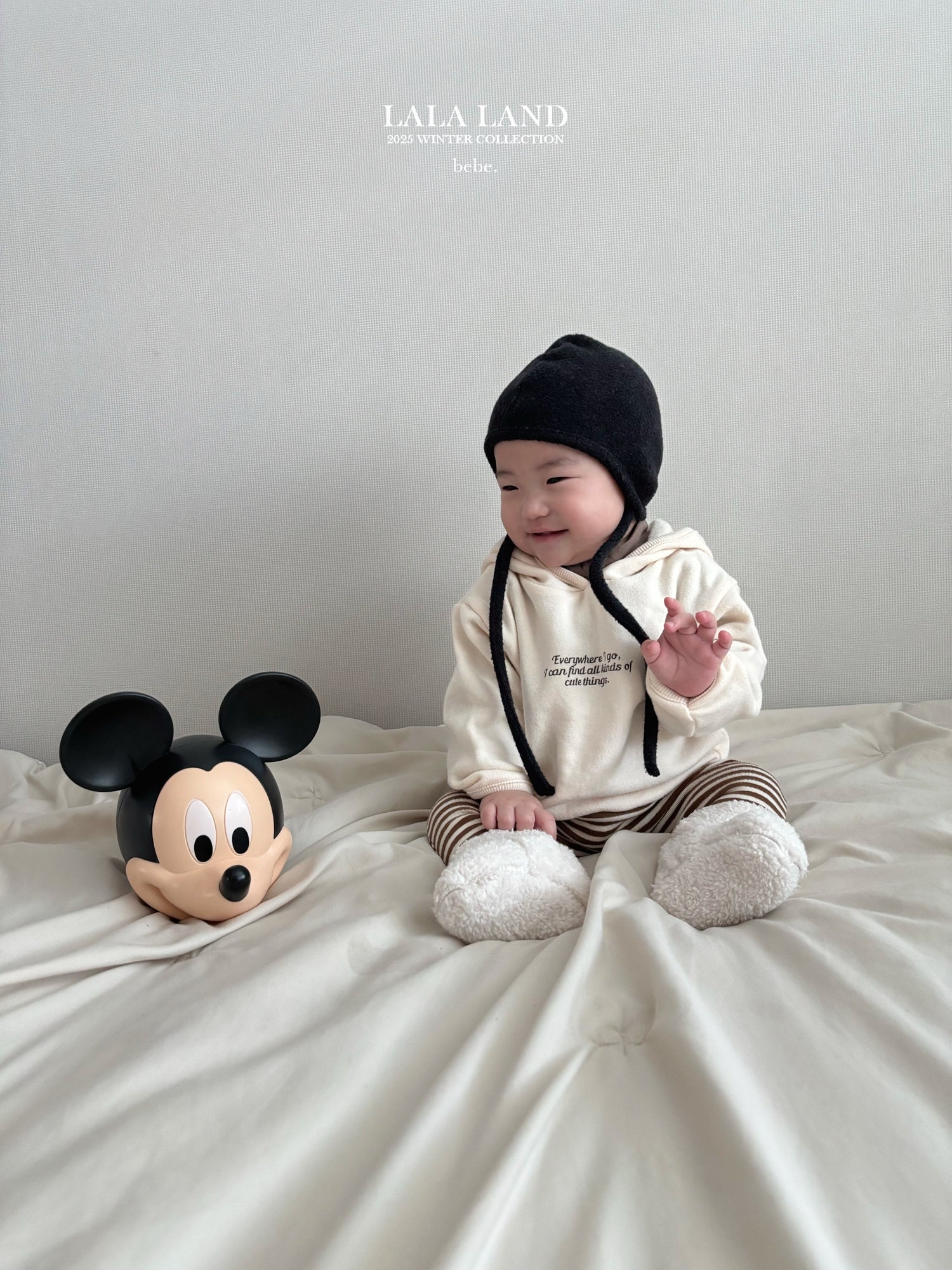 ［Lala land］Curly knit bonnet (baby)