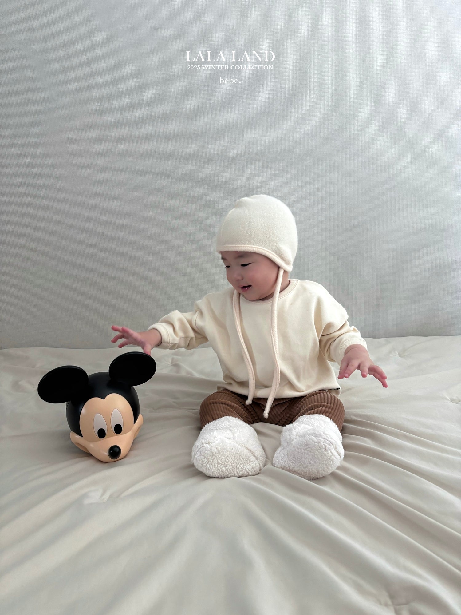 ［Lala land］Curly knit bonnet (baby)