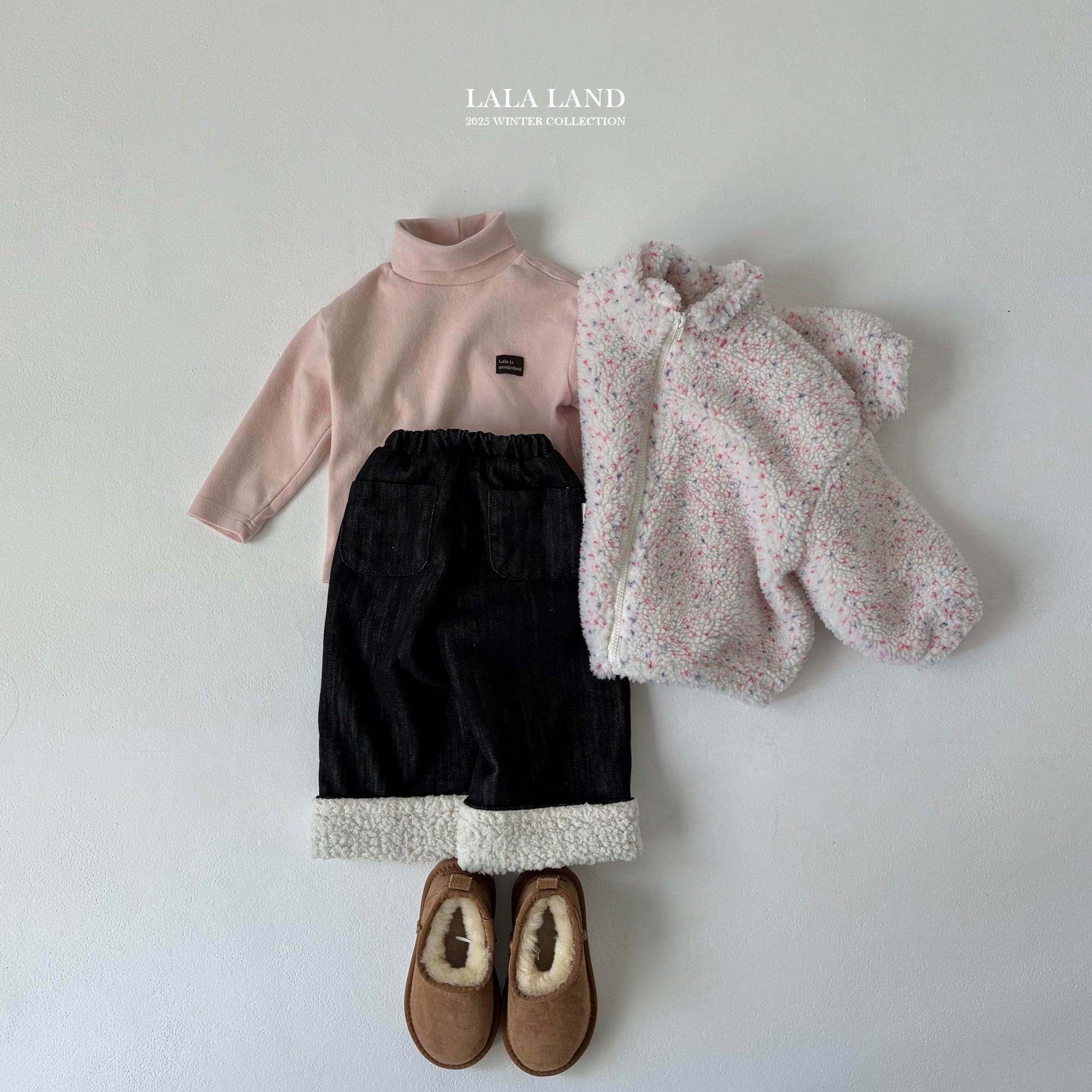 ［Lala land］Loose fit span turtleneck tee (kids)