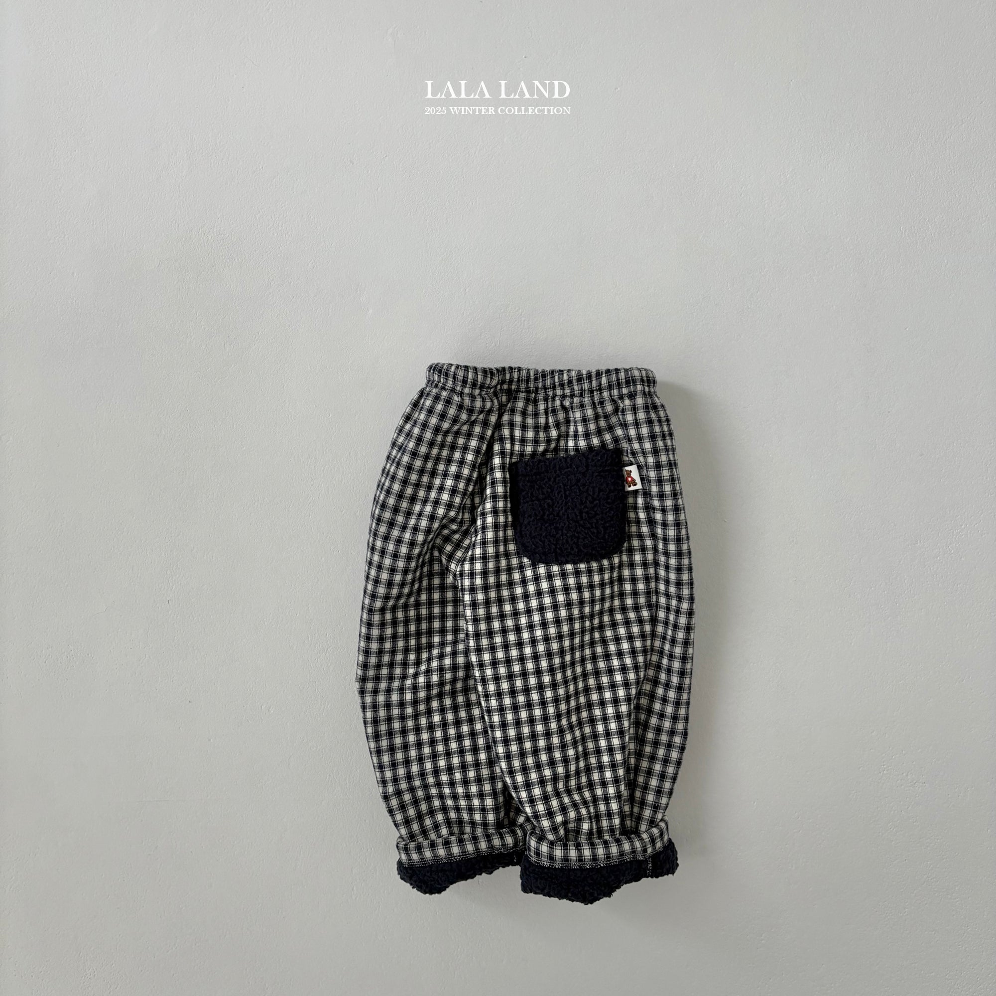 ［Lala land］Check boa pants (kids)