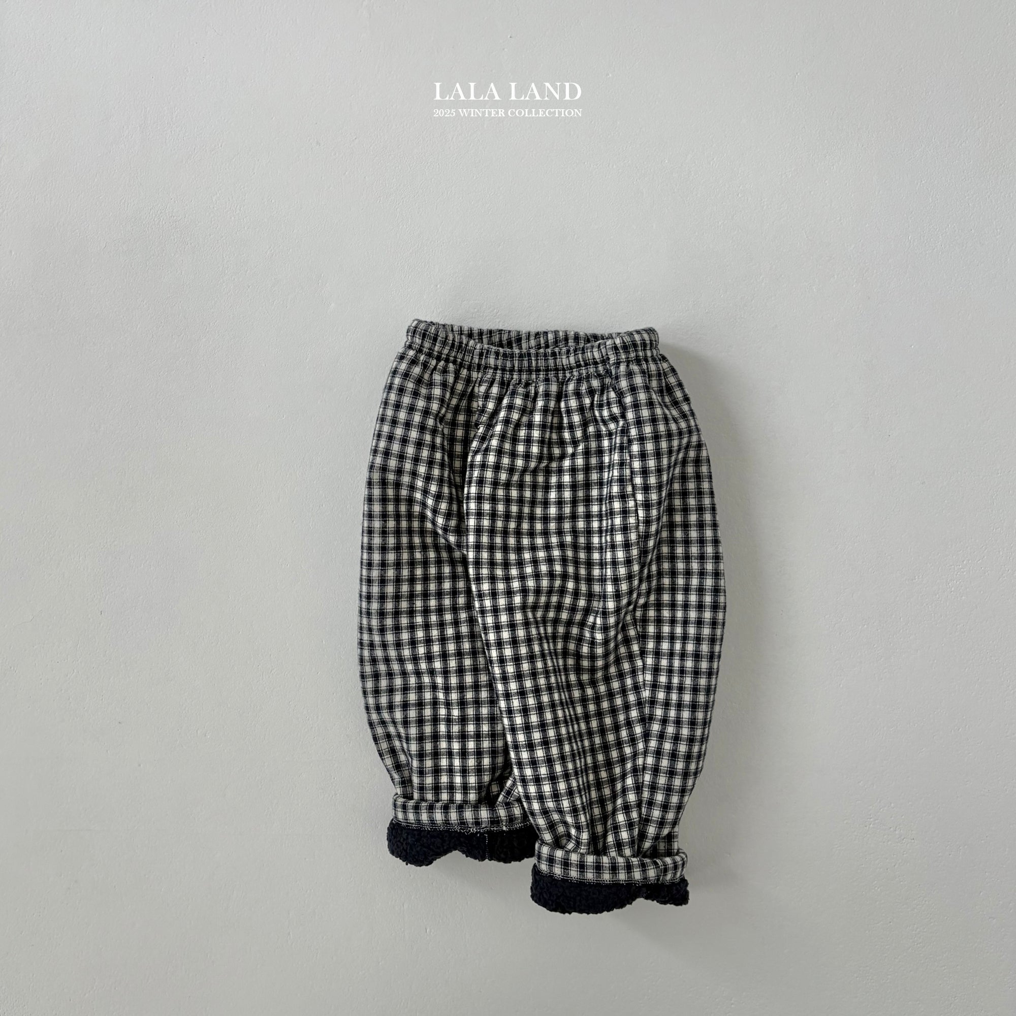 ［Lala land］Check boa pants (kids)