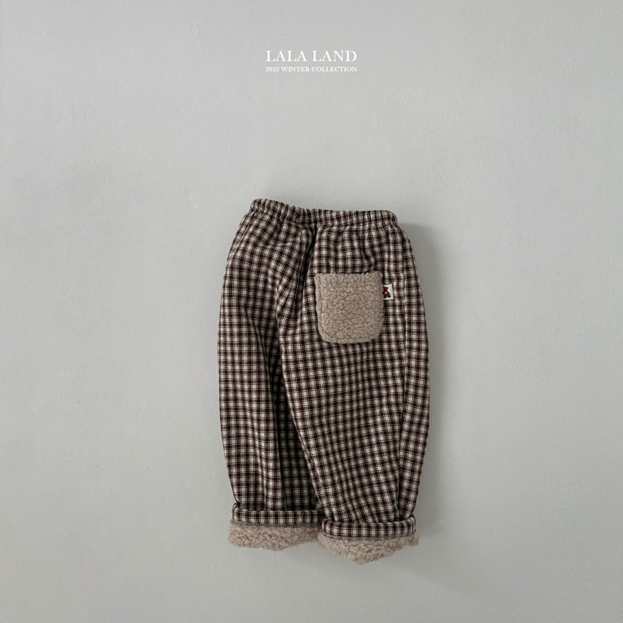 ［Lala land］Check boa pants (kids)