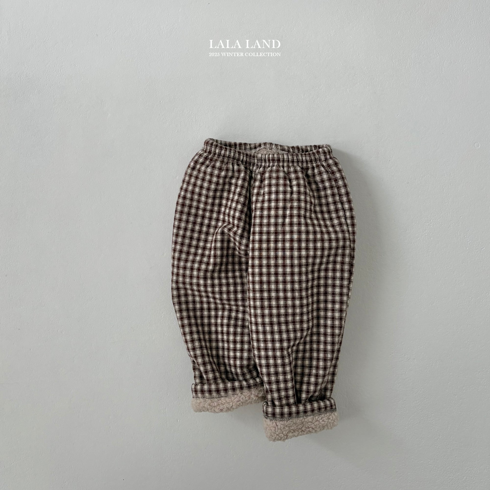 ［Lala land］Check boa pants (kids)