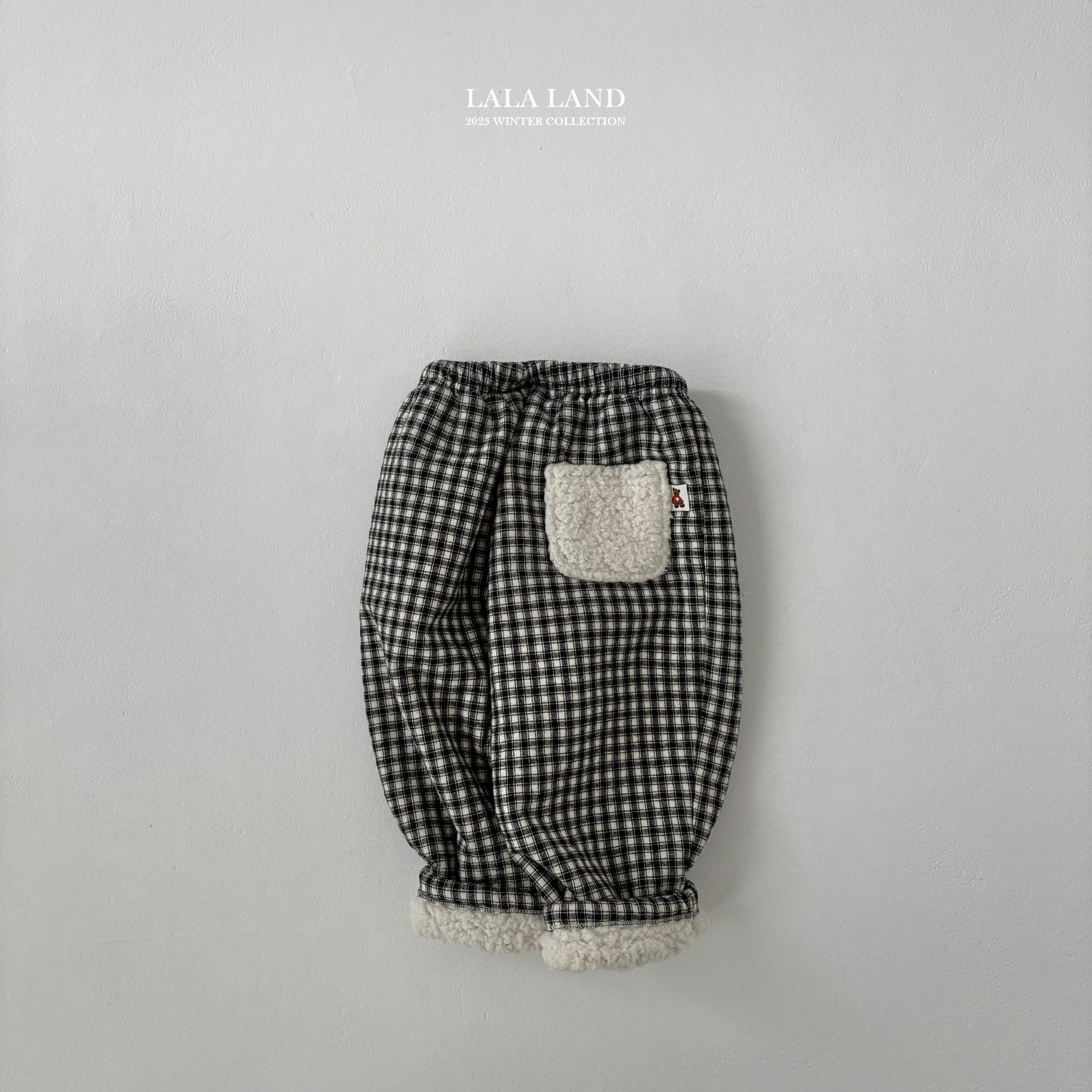 ［Lala land］Check boa pants (kids)