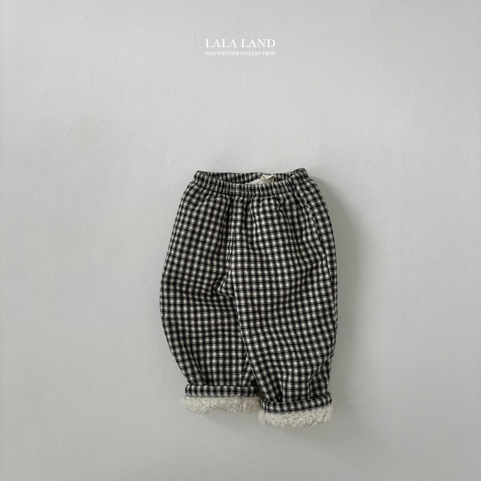 ［Lala land］Check boa pants (kids)