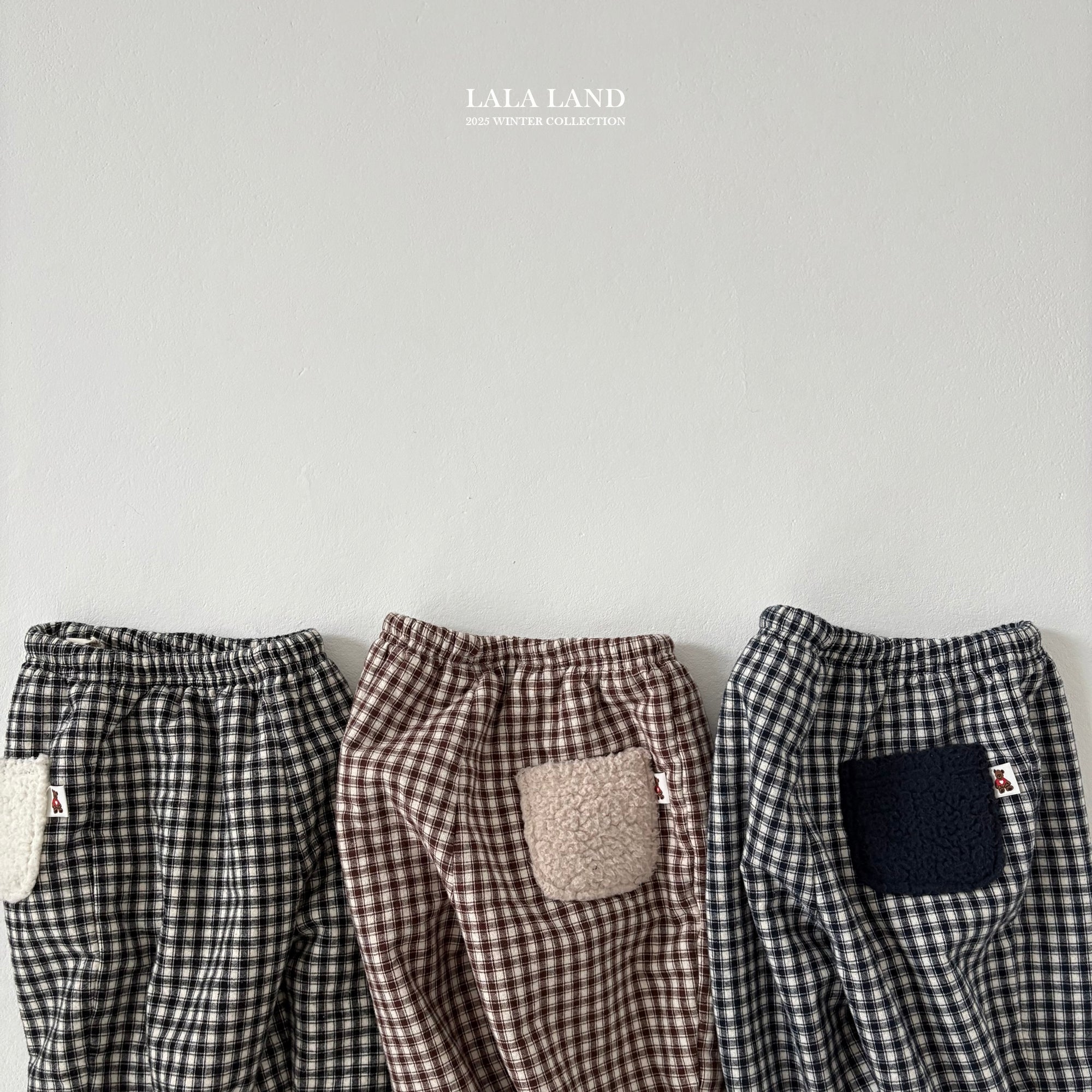 ［Lala land］Check boa pants (kids)