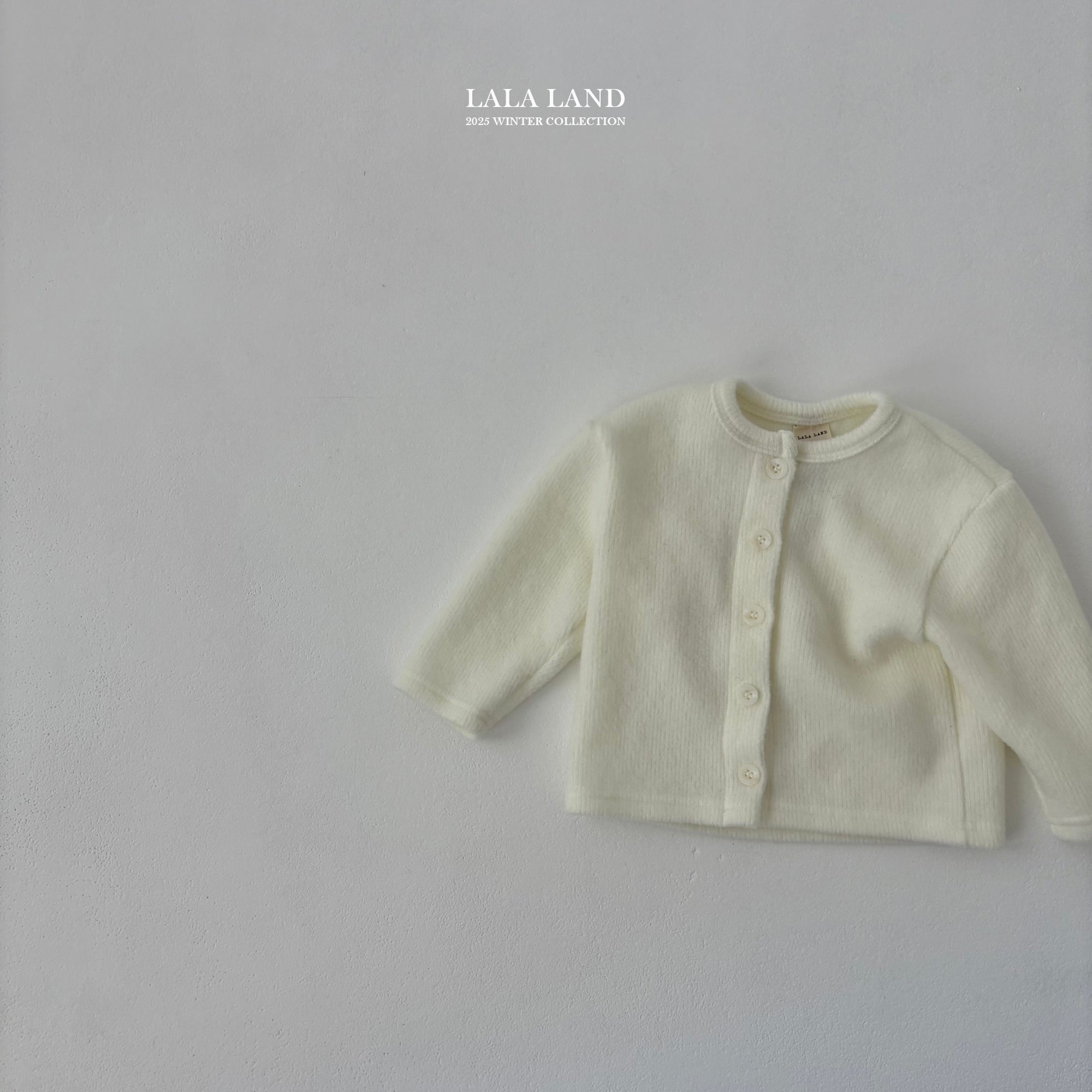 ［Lala land］Pompom rib cardigan (kids)