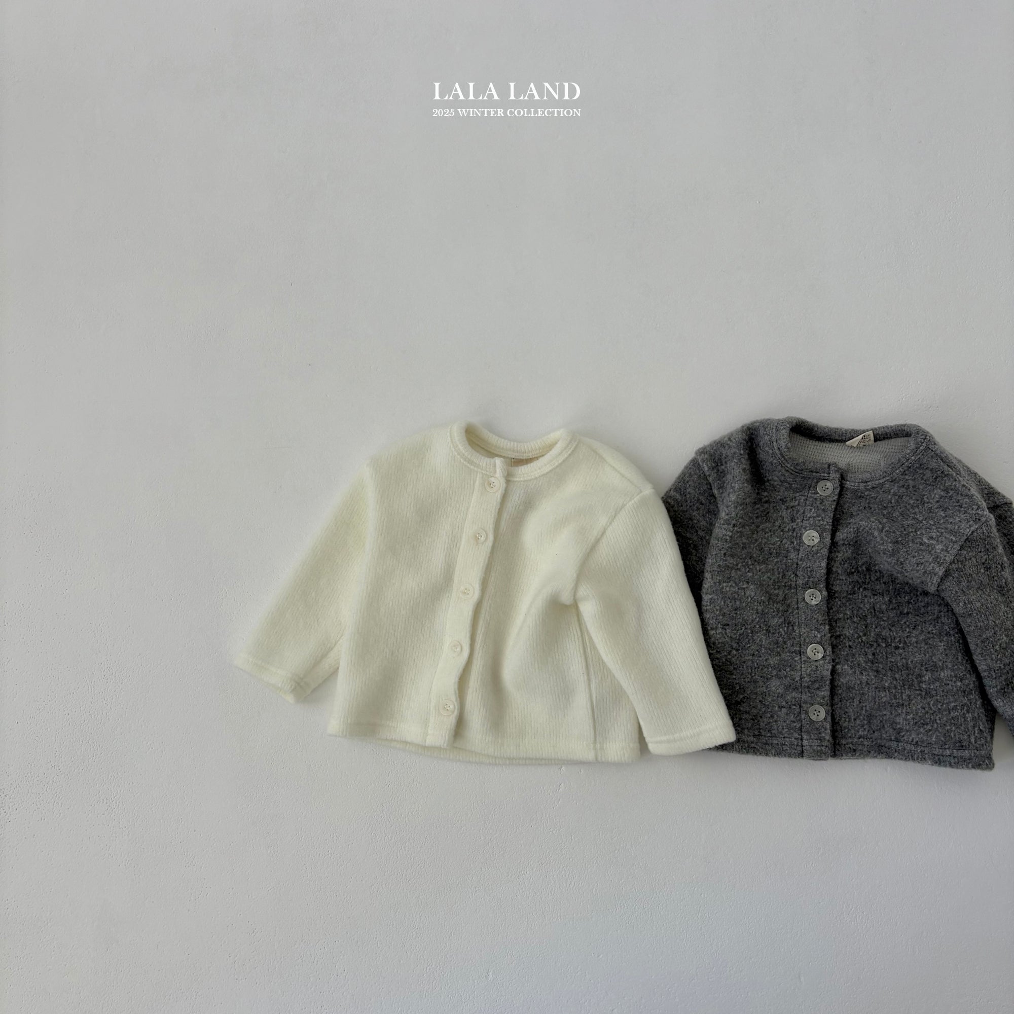 ［Lala land］Pompom rib cardigan (kids)