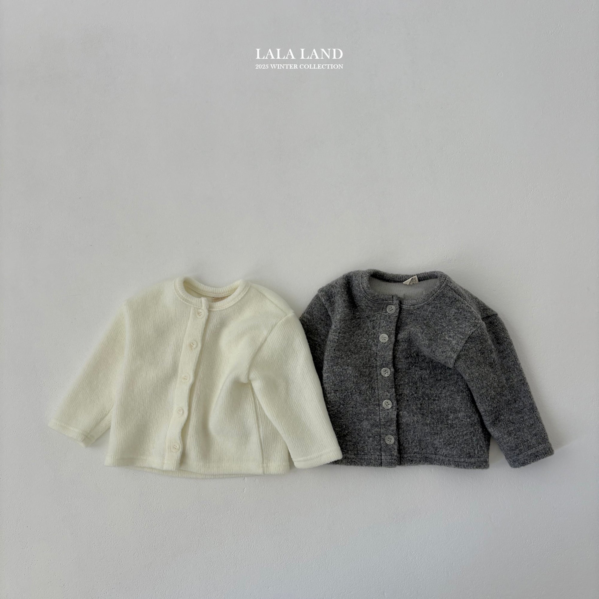 ［Lala land］Pompom rib cardigan (kids)