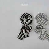 ［Lala land］Stripe ear flap beanie