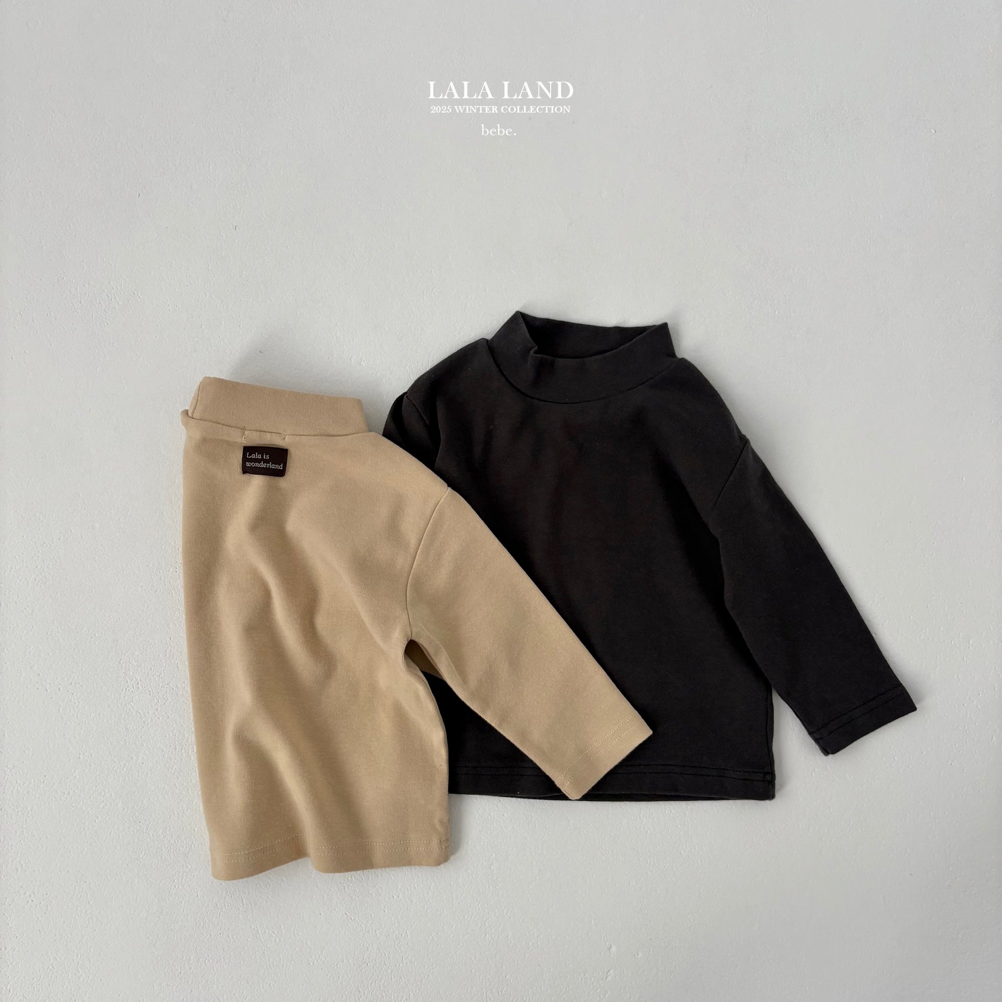 ［Lala land］Peach turtleneck tee (baby)