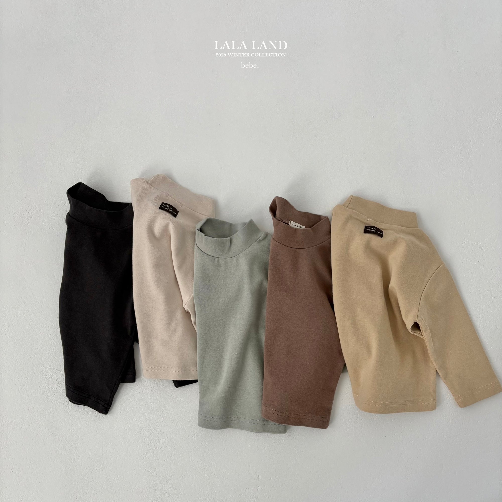 ［Lala land］Peach turtleneck tee (baby)